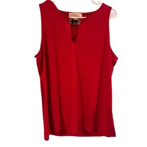 Michael Kors red top with Gold accent/buckle at the neck line. XL